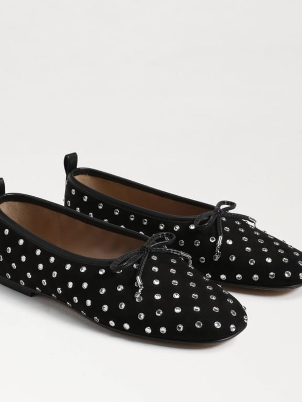 Sam Edelman Ari Gem Black Crystal-Studded Bow Ballet Flats Size 6.5